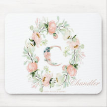 Letter C Personalisiert florale Mouse Pad