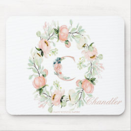 Letter C Personalisiert florale Mouse Pad Mousepad