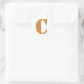 Letter C Stencil Alphabet von Janz Peru Gold White Runder Aufkleber (Tasche)