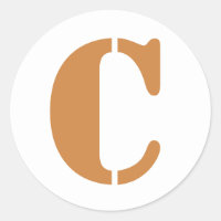 Letter C Stencil Alphabet von Janz Peru Gold White