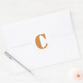 Letter C Stencil Alphabet von Janz Peru Gold White Runder Aufkleber (Umschlag)