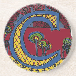 Letter C-Untersetzer Sandstein Untersetzer