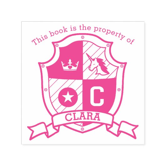 Letter C Wappen individuelle Name Einhornbibliothe Permastempel (Design)