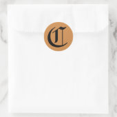 Letter C Wedding Alphabet von Janz Peru Gold Runder Aufkleber (Tasche)