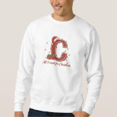 Letter C Weihnachtsmonogramm-Design Sweatshirt (Vorderseite)