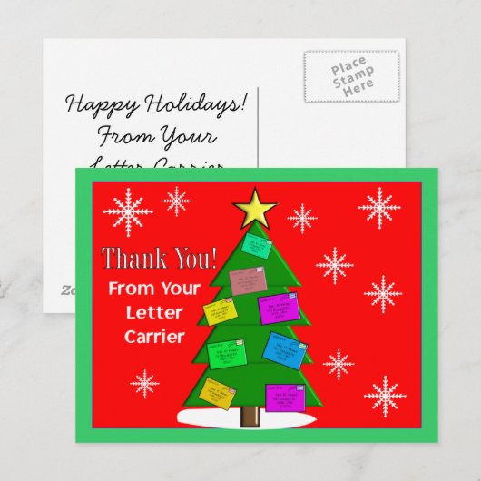 Letter Carrier (Mailman) Vielen Dank Postkarten (Vorne/Hinten)