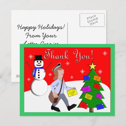 Letter Carrier Vielen Dank Karten (Vorne/Hinten)