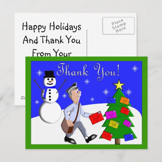 Letter Carrier Vielen Dank Karten (Vorne/Hinten)