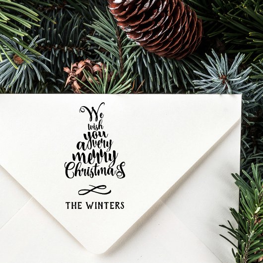 Letter Christmas Tree Holiday Permastempel