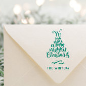 Letter Christmas Tree Holiday Permastempel