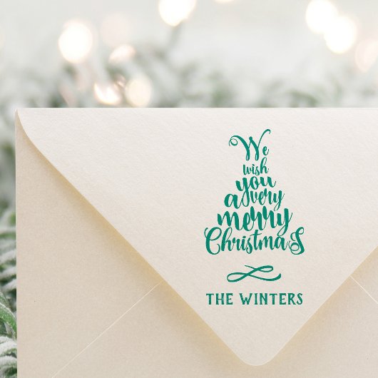 Letter Christmas Tree Holiday Permastempel