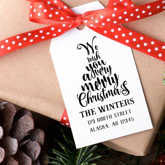 Letter Christmas Tree Holiday Rücksendeadresse Gummistempel