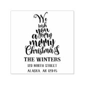 Letter Christmas Tree Holiday Rücksendeadresse Permastempel (Design)