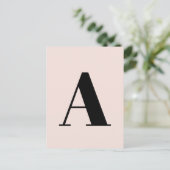 Letter Custom Alphabet | Modernes Minimalistisches Postkarte (Stehend Vorderseite)