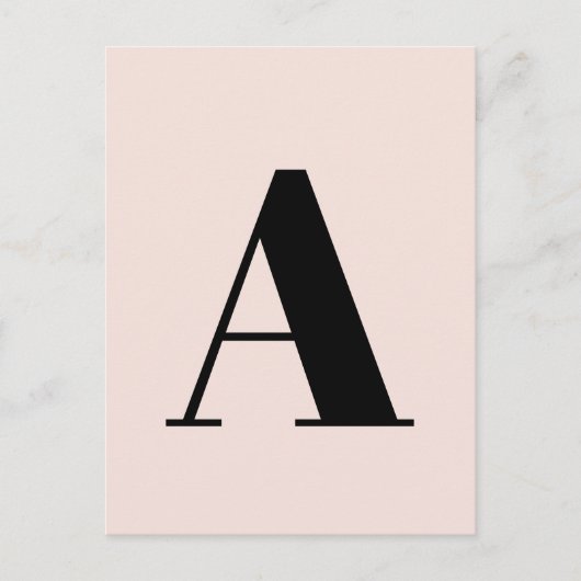 Letter Custom Alphabet | Modernes Minimalistisches Postkarte (Vorderseite)