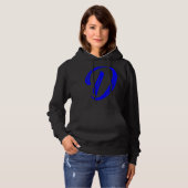 Letter D Alphabet Large Blue Graphic Initial Hoodie (Vorne ganz)