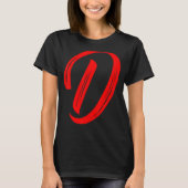 Letter D Alphabet Large Red Graphic Initial T-Shirt (Vorderseite)