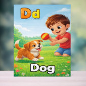 Letter D Alphabet Poster – D is for Dog (Neutral)