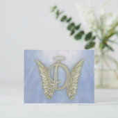 Letter D Angel Monogram Postkarte (Stehend Vorderseite)