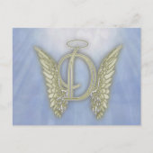 Letter D Angel Monogram Postkarte (Vorderseite)