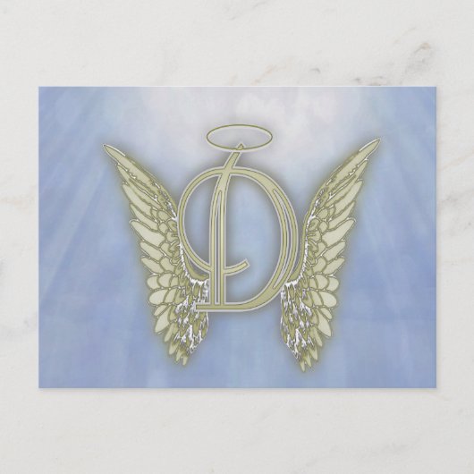 Letter D Angel Monogram Postkarte (Vorderseite)