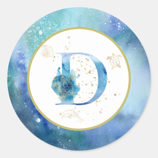 *~* LETTER D - Aufkleber für Nautical Beach Envelo (Vorderseite)