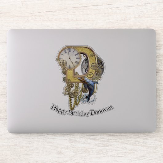 Letter D Birthday-Anpassungsaufkleber Aufkleber (Computer)