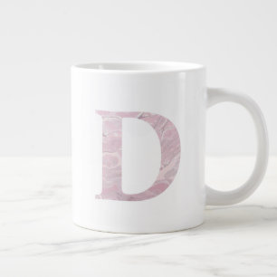 Letter D Blush Pink Boho Marmor Monogramm Jumbo-Tasse