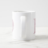 Letter D Blush Pink Boho Marmormonogramm Jumbo-Tasse (Rückseite)