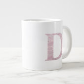 Letter D Blush Pink Boho Marmormonogramm Jumbo-Tasse (Vorderseite Rechts)