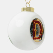 Letter D Christmas Drummer Personalized Initial Keramik Kugel-Ornament (Links)