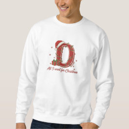 Letter D Christmas Monogram Design Sweatshirt