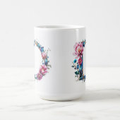 Letter D Coffee Tasse - Blumendesign für Geschenke (Mittel)