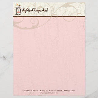 Letter D Cupcake Business Letterhead Briefbogen