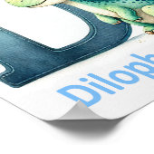 Letter D, Dinosaur Alphabet Watercolor Poster (Ecke)