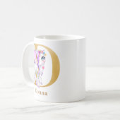 Letter D - Einhorn mit dem Namen Wings Girls Alico Kaffeetasse (Vorderseite Links)