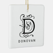Letter D Elegant Monogram Christmas Ornament (Rechts)