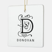 Letter D Elegant Monogram Christmas Ornament (Links)