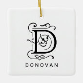 Letter D Elegant Monogram Christmas Ornament (Vorderseite)