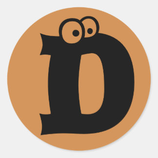 Letter D Eyeballs Alphabet von Janz Peru Gold Runder Aufkleber