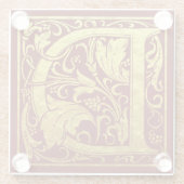 Letter D First Letter Imitate Gold Red Glasuntersetzer (Rückseite)