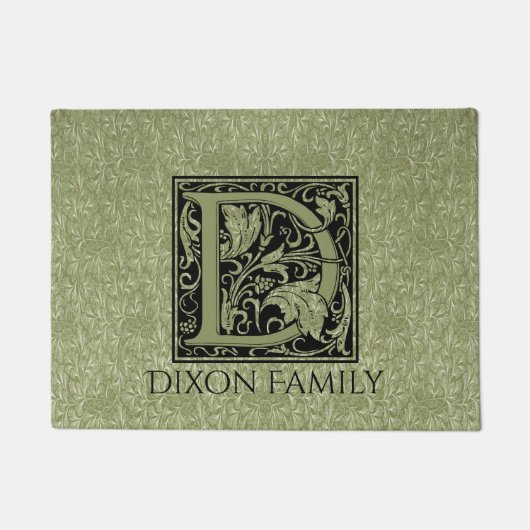 Letter D First Letter Monogram Personalisiert Fußmatte (Vorderseite)