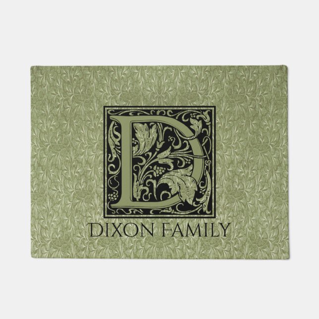 Letter D First Letter Monogram Personalisiert Fußmatte (Vorderseite)