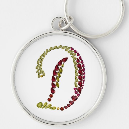 Letter D Gemstones Schlüsselanhänger (Vorne)