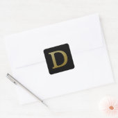 Letter D Gold Square Sticker (Umschlag)