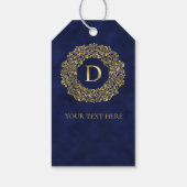 Letter D golden Damask Pattern Geschenkanhänger (Rückseite)