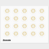 Letter D golden Damask Pattern Runder Aufkleber (Blatt)