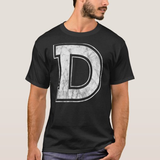 Letter D Hauptstadt Alphabet Monogram Initial T-Shirt (Vorderseite)