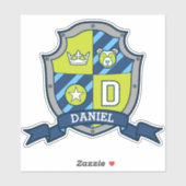 Letter D individuelle Name Daniel knights Wappen Aufkleber (Blatt)