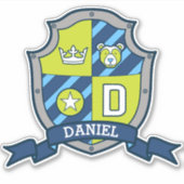 Letter D individuelle Name Daniel knights Wappen Aufkleber (Vorderseite)